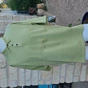 Vintage Tommy Bahama Green Textured Silk Viscose Golf Polo Shirt XL